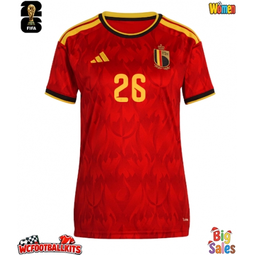 Belgium Matias Fernandez-Pardo #26 Replica Home Stadium Shirt for Women World Cup 2026 Short Sleeve